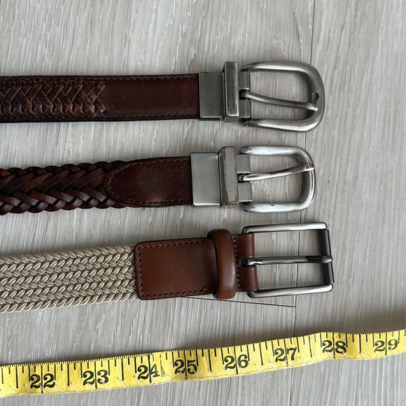 LOT 3 boys full grain leather & woven belts - Picture 5 of 7